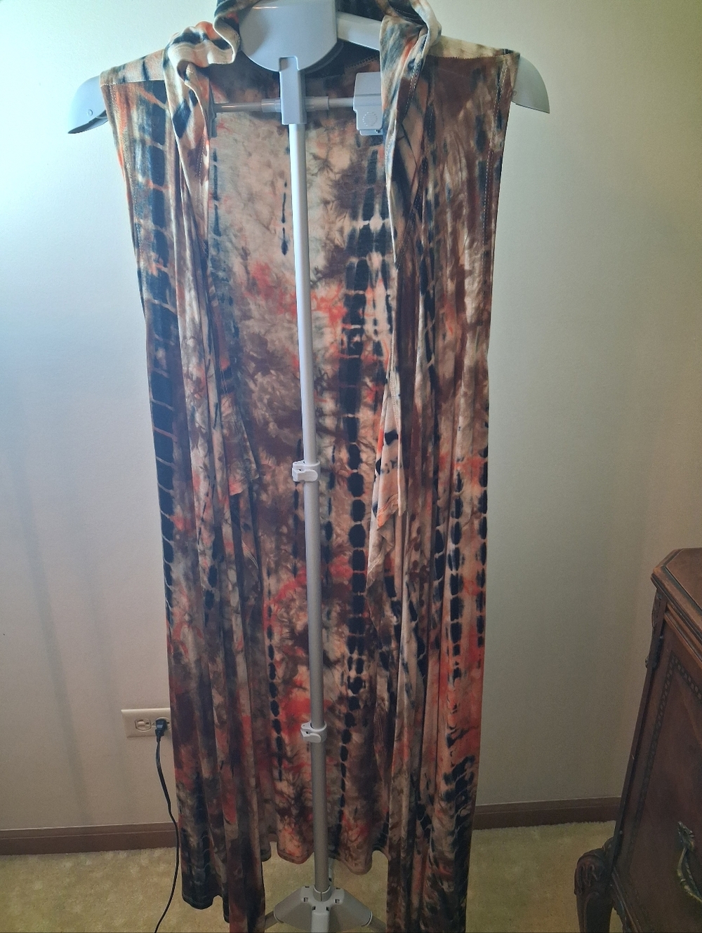 NOT FOR SALE -- Tie Dye Sleeveless Hoodie Cardigan